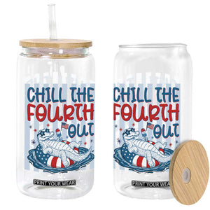 Chill The Fourth Out Glass Can Funny Alligator 4th Of July TS14 Print Your Wear