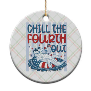 Chill The Fourth Out Ceramic Ornament Funny Alligator 4th Of July TS14 1pc Christmas Plaid Print Your Wear