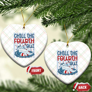 Chill The Fourth Out Ceramic Ornament Funny Alligator 4th Of July TS14 Print Your Wear