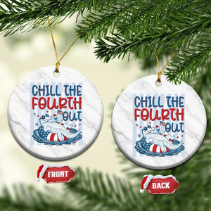 Chill The Fourth Out Ceramic Ornament Funny Alligator 4th Of July TS14 1pc White Marble Print Your Wear