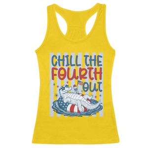 Chill The Fourth Out Racerback Tank Top Funny Alligator 4th Of July TS14 Daisy Print Your Wear