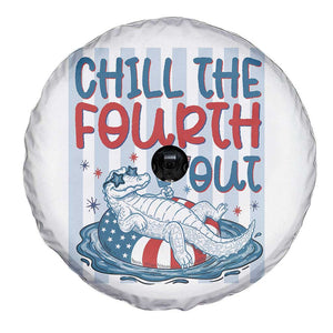 Chill The Fourth Out Spare Tire Cover Funny Alligator 4th Of July TS14 Print Your Wear