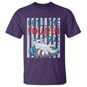 Chill The Fourth Out T Shirt Funny Alligator 4th Of July TS14 Purple Print Your Wear