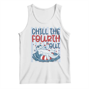 Chill The Fourth Out Tank Top Funny Alligator 4th Of July TS14 White Print Your Wear