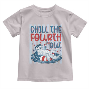 Chill The Fourth Out Toddler T Shirt Funny Alligator 4th Of July TS14 Ice Gray Print Your Wear