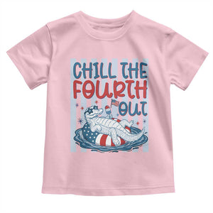 Chill The Fourth Out Toddler T Shirt Funny Alligator 4th Of July TS14 Light Pink Print Your Wear