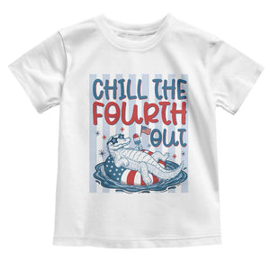 Chill The Fourth Out Toddler T Shirt Funny Alligator 4th Of July TS14 White Print Your Wear