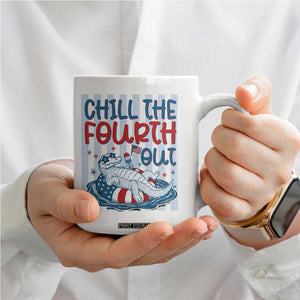 Chill The Fourth Out Coffee Mug Funny Alligator 4th Of July TS14 Print Your Wear