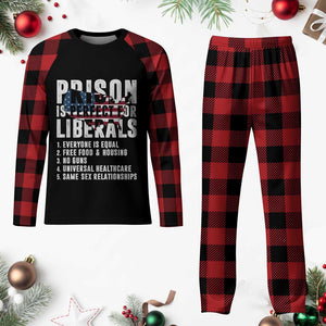Prison Is Perfect For Liberals Plaid Pajama Set Anti Liberal Quote