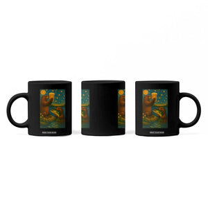 Funny Otter Drinking Beer Coffee Mug Van Gogh Starry Night TS14 Print Your Wear