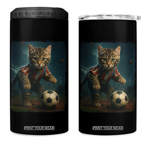Funny Cat Soccer Ball 4 in 1 Can Cooler Tumbler Cute Kitty Football Player Lover TS14 One Size: 16 oz Black Print Your Wear