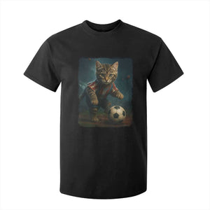 Funny Cat Soccer Ball T Shirt For Kid Cute Kitty Football Player Lover TS14 Black Print Your Wear