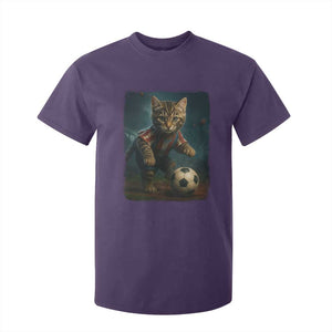 Funny Cat Soccer Ball T Shirt For Kid Cute Kitty Football Player Lover TS14 Purple Print Your Wear