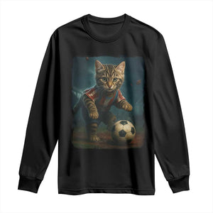Funny Cat Soccer Ball Long Sleeve Shirt Cute Kitty Football Player Lover TS14 Black Print Your Wear