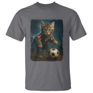 Funny Cat Soccer Ball T Shirt Cute Kitty Football Player Lover TS14 Charcoal Print Your Wear