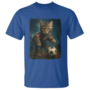 Funny Cat Soccer Ball T Shirt Cute Kitty Football Player Lover TS14 Royal Blue Print Your Wear
