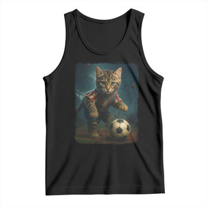 Funny Cat Soccer Ball Tank Top Cute Kitty Football Player Lover TS14 Black Print Your Wear