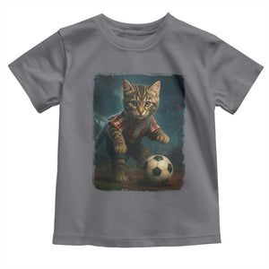 Funny Cat Soccer Ball Toddler T Shirt Cute Kitty Football Player Lover TS14 Charcoal Print Your Wear