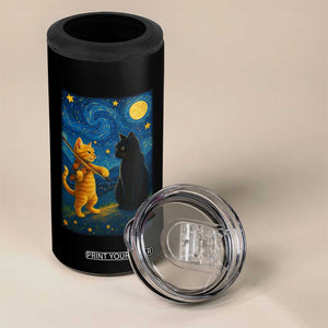 Cat Starry Night 4 in 1 Can Cooler Tumbler Van Gogh Violin Kitty Lover TS14 Print Your Wear