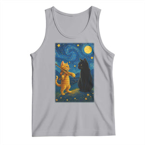 Cat Starry Night Tank Top Van Gogh Violin Kitty Lover TS14 Athletic Heather Print Your Wear