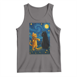 Cat Starry Night Tank Top Van Gogh Violin Kitty Lover TS14 Deep Heather Print Your Wear