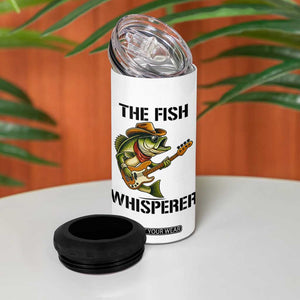 Funny Bass Fishing 4 in 1 Can Cooler Tumbler The Fish Whisperer Fisherman Humor TS14 Print Your Wear