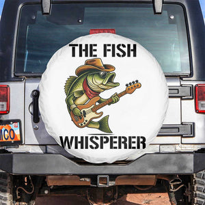 Funny Bass Fishing Spare Tire Cover The Fish Whisperer Fisherman Humor TS14 No hole White Print Your Wear