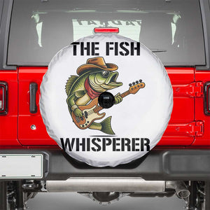 Funny Bass Fishing Spare Tire Cover The Fish Whisperer Fisherman Humor TS14 White Print Your Wear