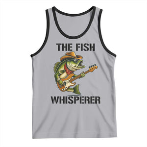 Funny Bass Fishing Tank Top The Fish Whisperer Fisherman Humor TS14 Athletic Heather Black Print Your Wear