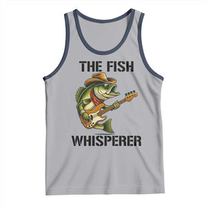 Funny Bass Fishing Tank Top The Fish Whisperer Fisherman Humor TS14 Athletic Heather Navy Print Your Wear