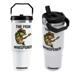 Funny Bass Fishing Flip Straw Tumbler The Fish Whisperer Fisherman Humor TS14 One Size: 30 oz White Print Your Wear