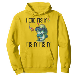 Funny Bass Fish Hoodie Here Fishy Fishy Fisherman Fishing Lover TS14 Daisy Print Your Wear