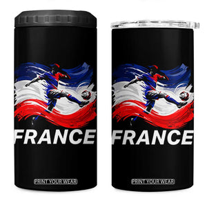France Soccer Football Fan French Flag 4 in 1 Can Cooler Tumbler TS14 One Size: 16 oz Black Print Your Wear