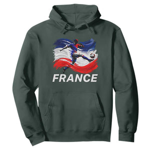 France Soccer Football Fan French Flag Hoodie TS14 S Dark Forest Green Print Your Wear