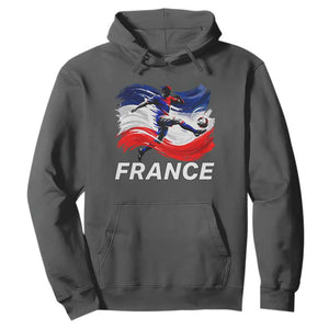France Soccer Football Fan French Flag Hoodie TS14 Dark Heather Print Your Wear