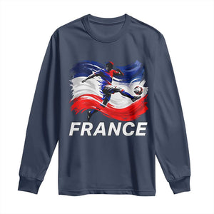 France Soccer Football Fan French Flag Long Sleeve Shirt TS14 Navy Print Your Wear