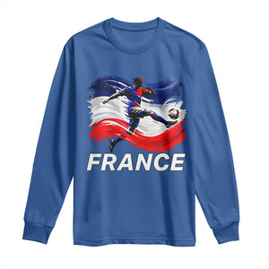 France Soccer Football Fan French Flag Long Sleeve Shirt TS14 Royal Blue Print Your Wear