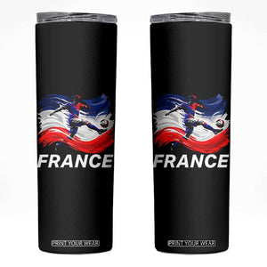 France Soccer Football Fan French Flag Skinny Tumbler TS14 Black Print Your Wear