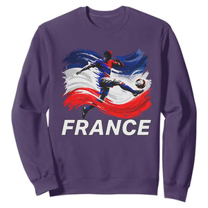France Soccer Football Fan French Flag Sweatshirt TS14 Purple Print Your Wear