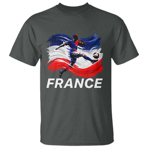 France Soccer Football Fan French Flag T Shirt TS14 Dark Heather Print Your Wear