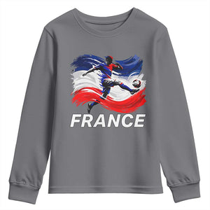 France Soccer Football Fan French Flag Youth Sweatshirt TS14 Charcoal Print Your Wear