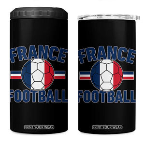 French Flag France Soccer Football Fan 4 in 1 Can Cooler Tumbler TS14 One Size: 16 oz Black Print Your Wear