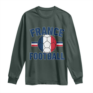 French Flag France Soccer Football Fan Long Sleeve Shirt TS14 S Dark Forest Green Print Your Wear