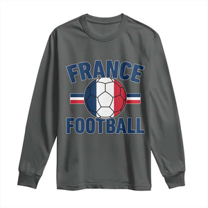 French Flag France Soccer Football Fan Long Sleeve Shirt TS14 Dark Heather Print Your Wear