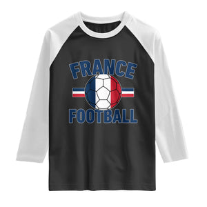 French Flag France Soccer Football Fan Raglan Shirt TS14 Black White Print Your Wear