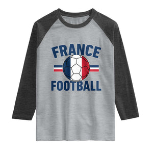French Flag France Soccer Football Fan Raglan Shirt TS14 Heather Gray Heather Charcoal Print Your Wear