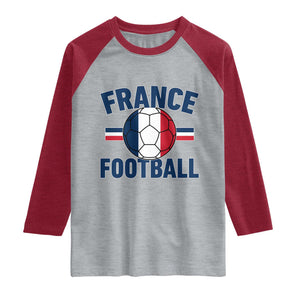 French Flag France Soccer Football Fan Raglan Shirt TS14 Heather Gray Heather Red Print Your Wear