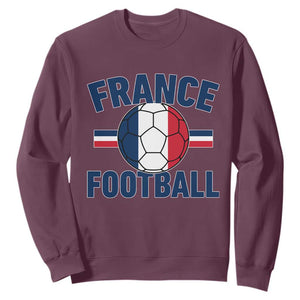 French Flag France Soccer Football Fan Sweatshirt TS14 Maroon Print Your Wear