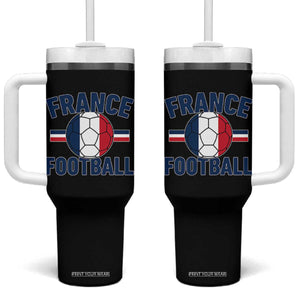 French Flag France Soccer Football Fan Tumbler With Handle TS14 One Size: 40 oz Black Print Your Wear