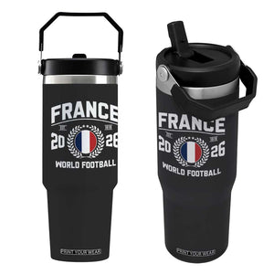 France Soccer Fan French Flag Patriotic Sports Flip Straw Tumbler TS14 One Size: 30 oz Black Print Your Wear